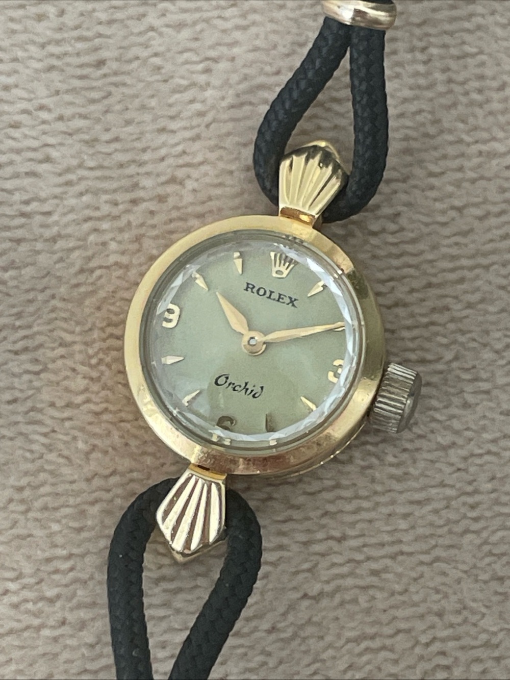 ROLEX Orchid 18K Yellow Gold Hand Winding Womens Watch